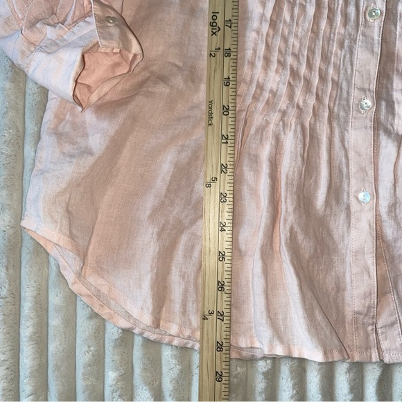 Sundance 100% Linen Long Sleeve Pink Button Front Top Boho Casual Tunic Small - Picture 9 of 9